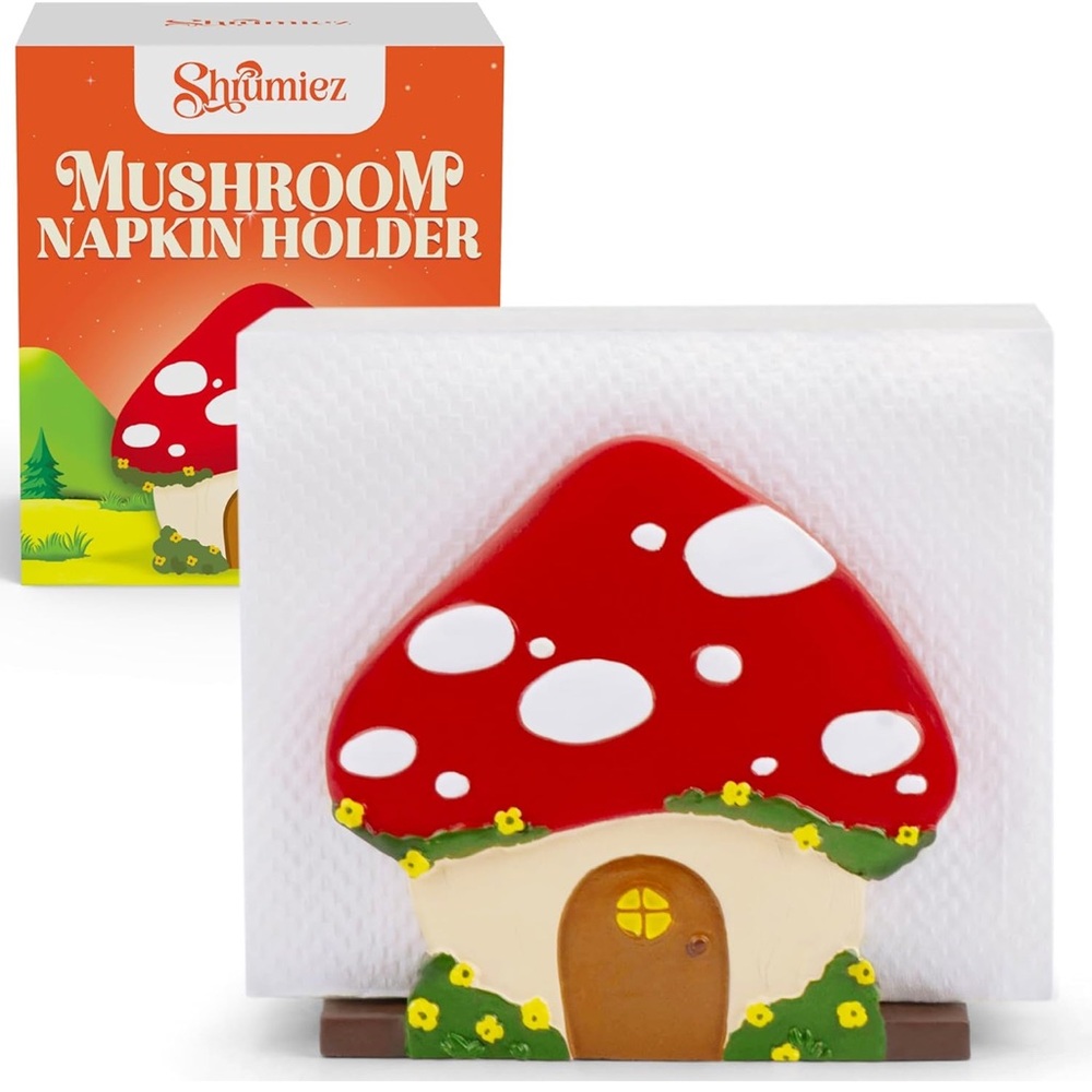 Shrumiez Mushroom House Napkin Holder, NIB 🍄 - Picture 7 of 10